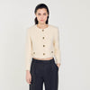 Cropped Bouclé Wool Jacket white