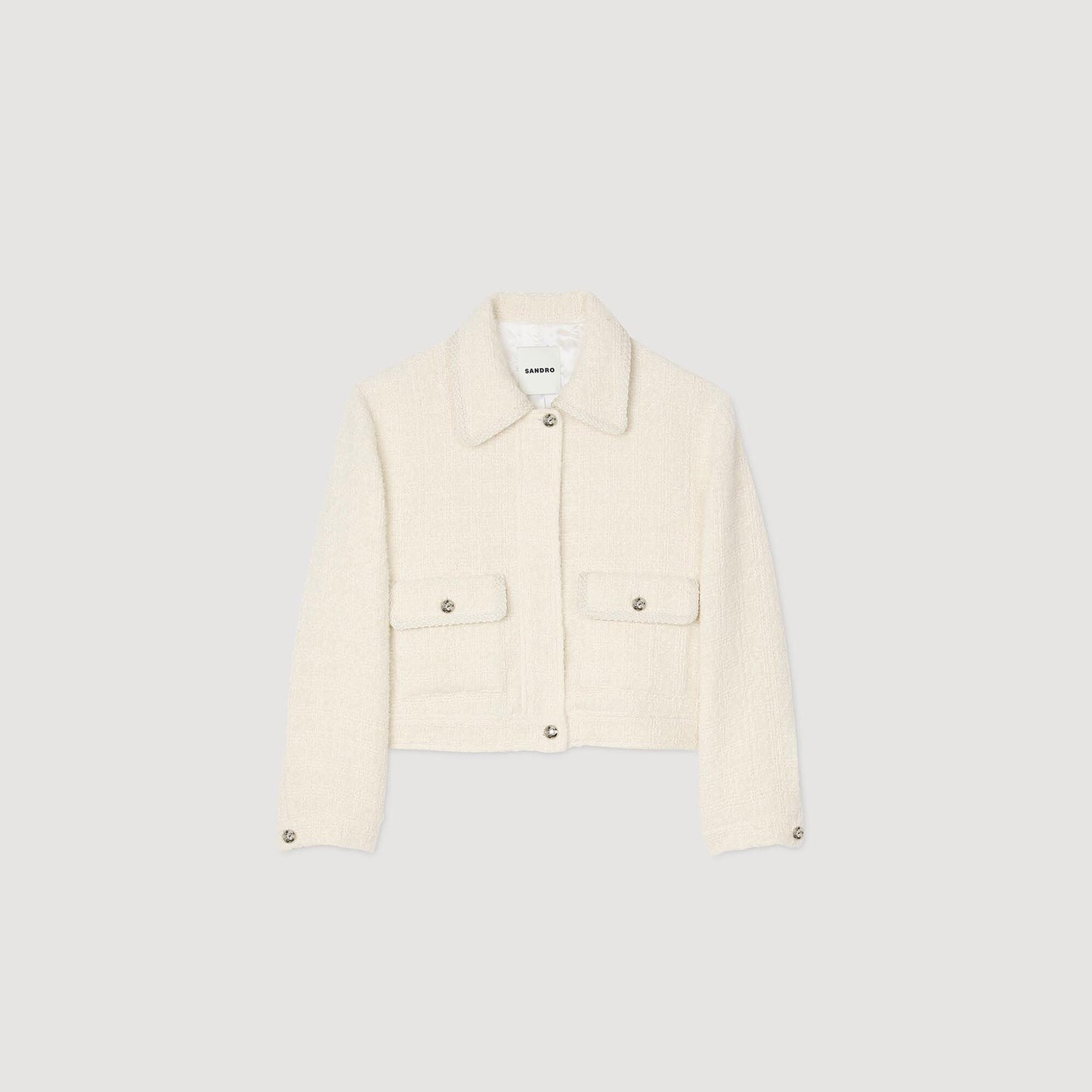 Cropped Tweed Jacket Ecru