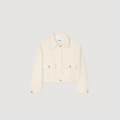Cropped Tweed Jacket Ecru