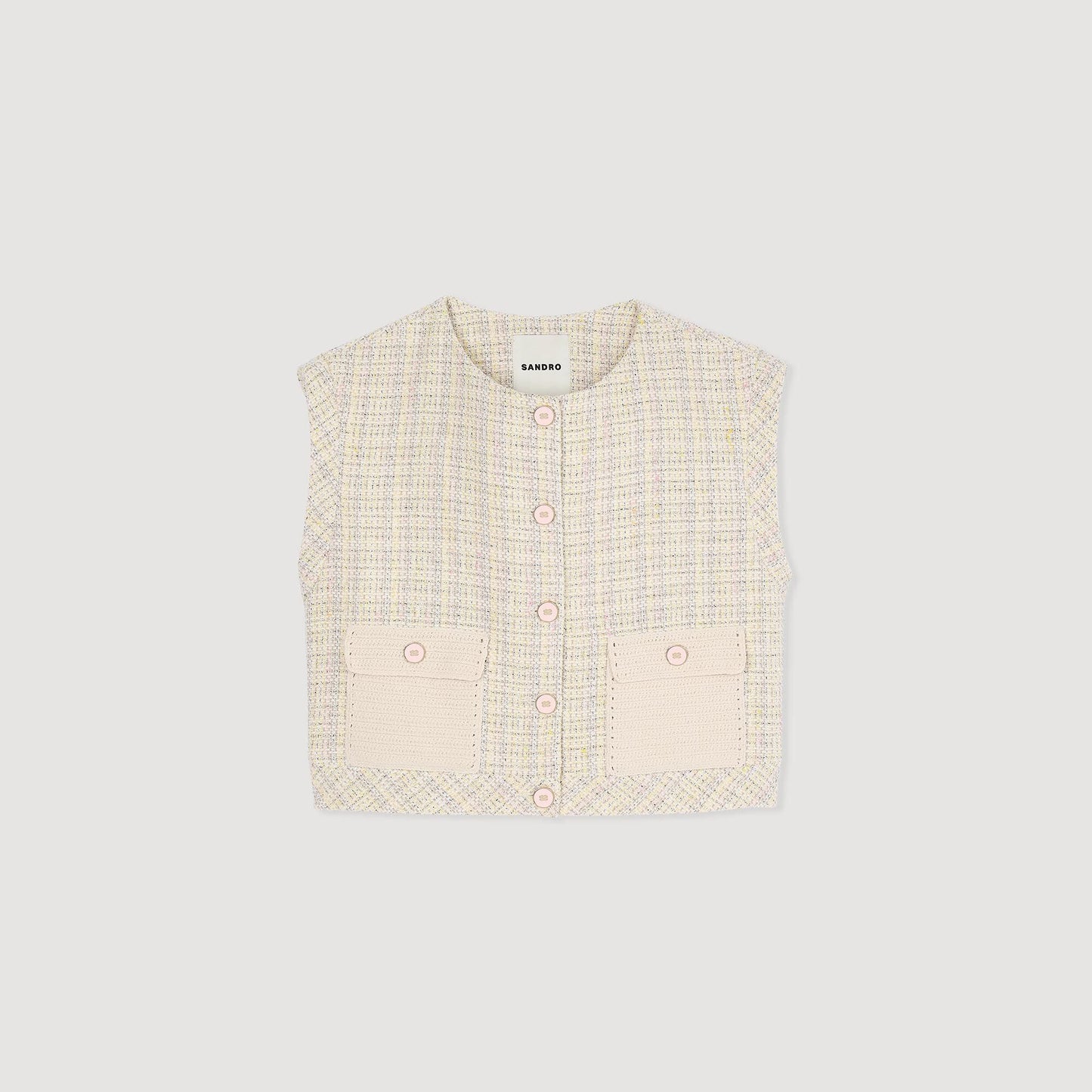 Decorative Tweed Jacket Yellow / Ecru