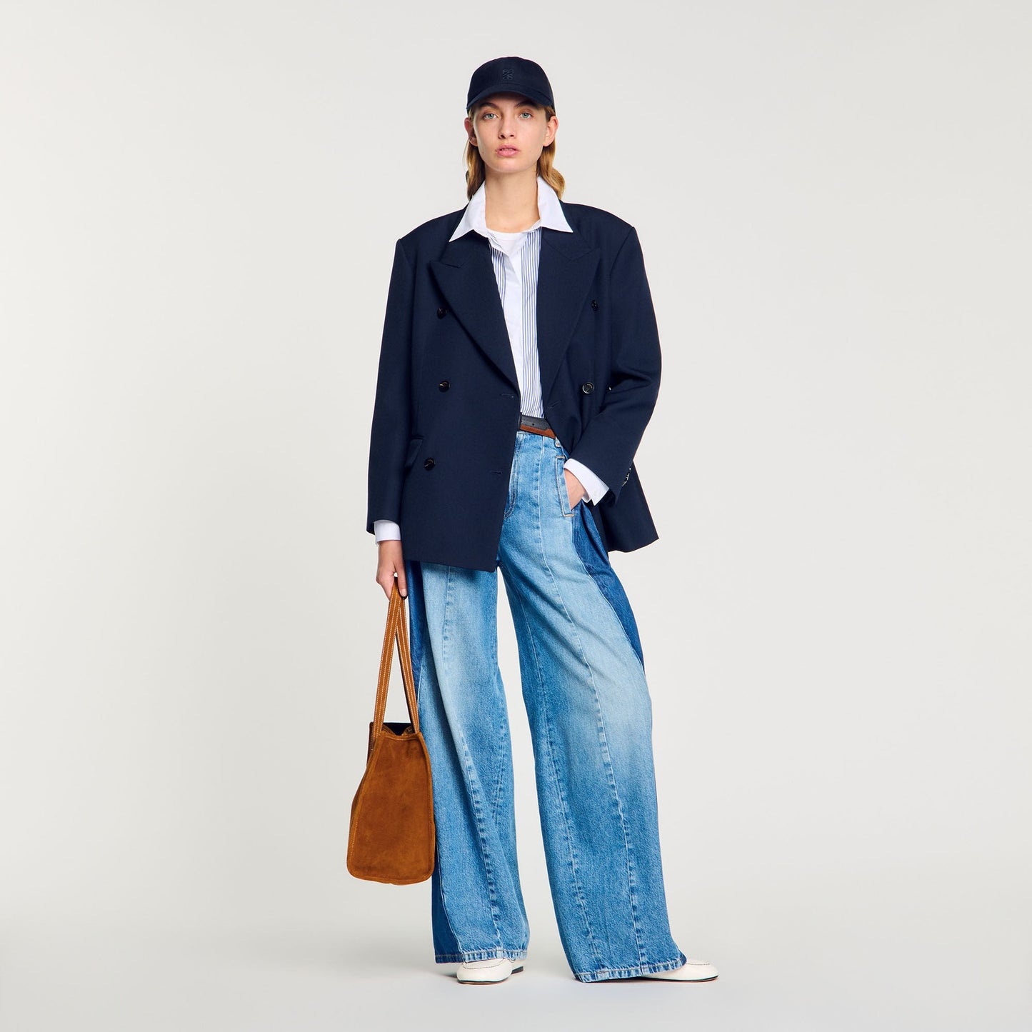 Wool Blend Suit Jacket Navy Blue