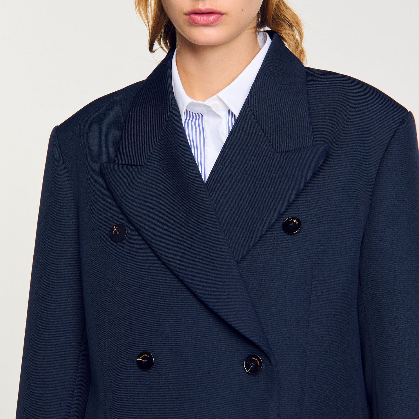 Wool Blend Suit Jacket Navy Blue