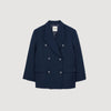 Wool Blend Suit Jacket Navy Blue