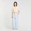 Short-Sleeved Tweed Jacket Ecru / Pink
