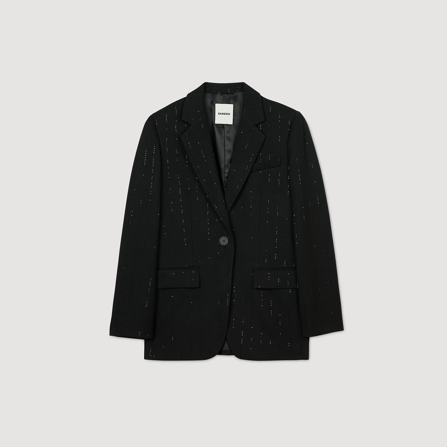 Sequinned Suit Jacket Black