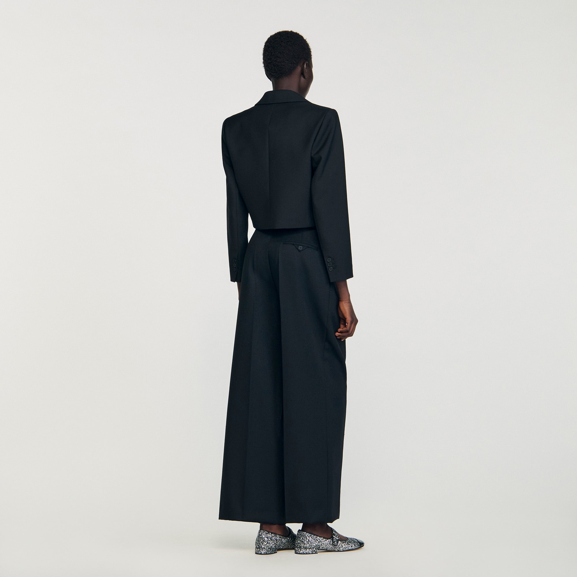 Altesse Short Satin Bow Jacket Black