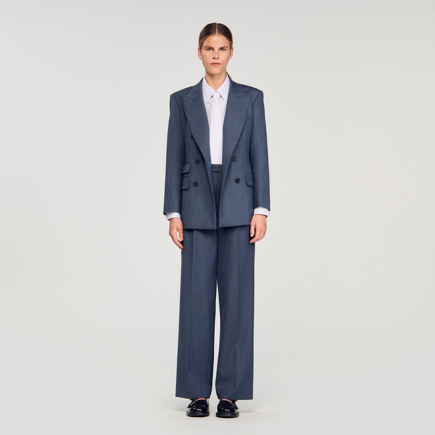 Naelle Striped Tailored Jacket Blue