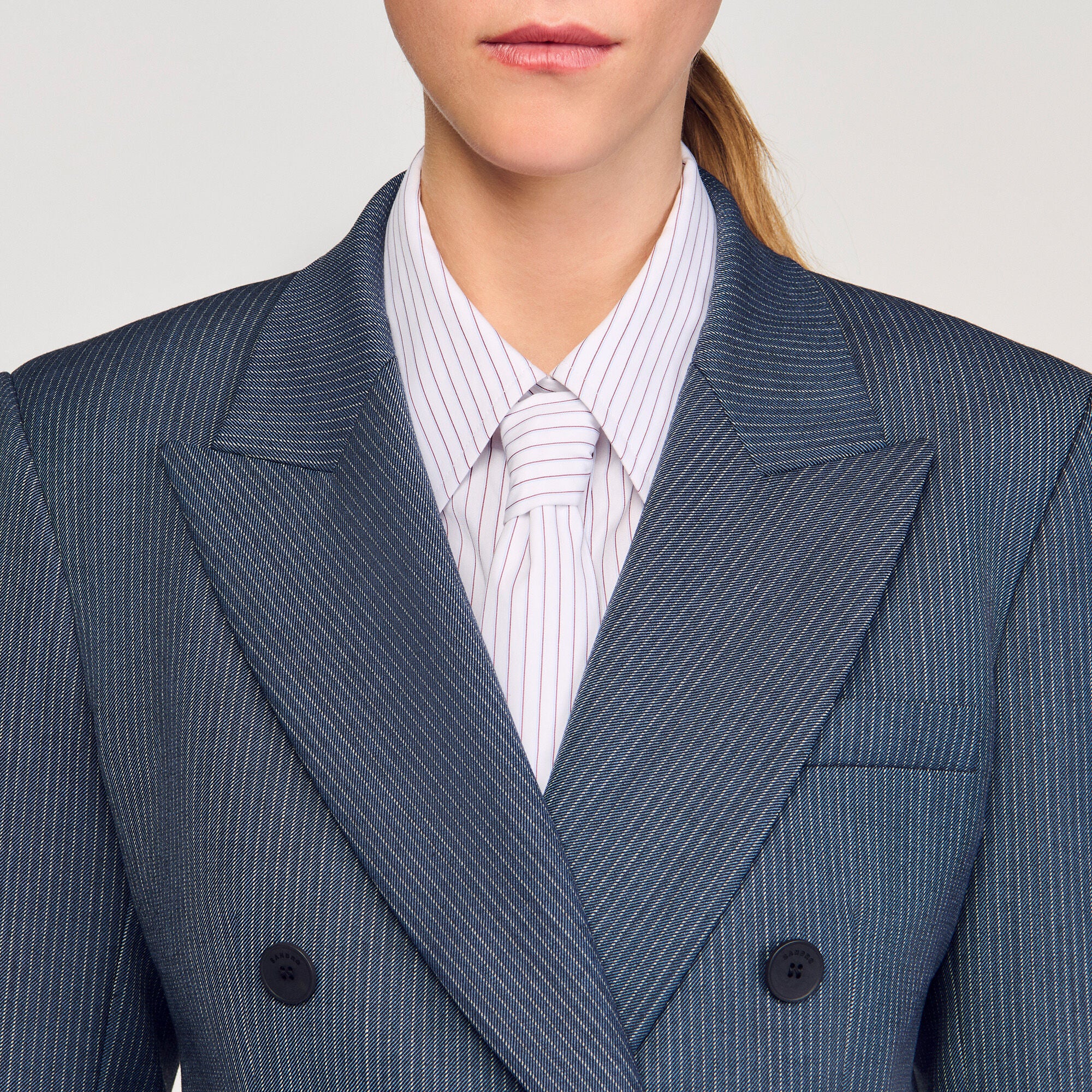 Naelle Striped Tailored Jacket Blue