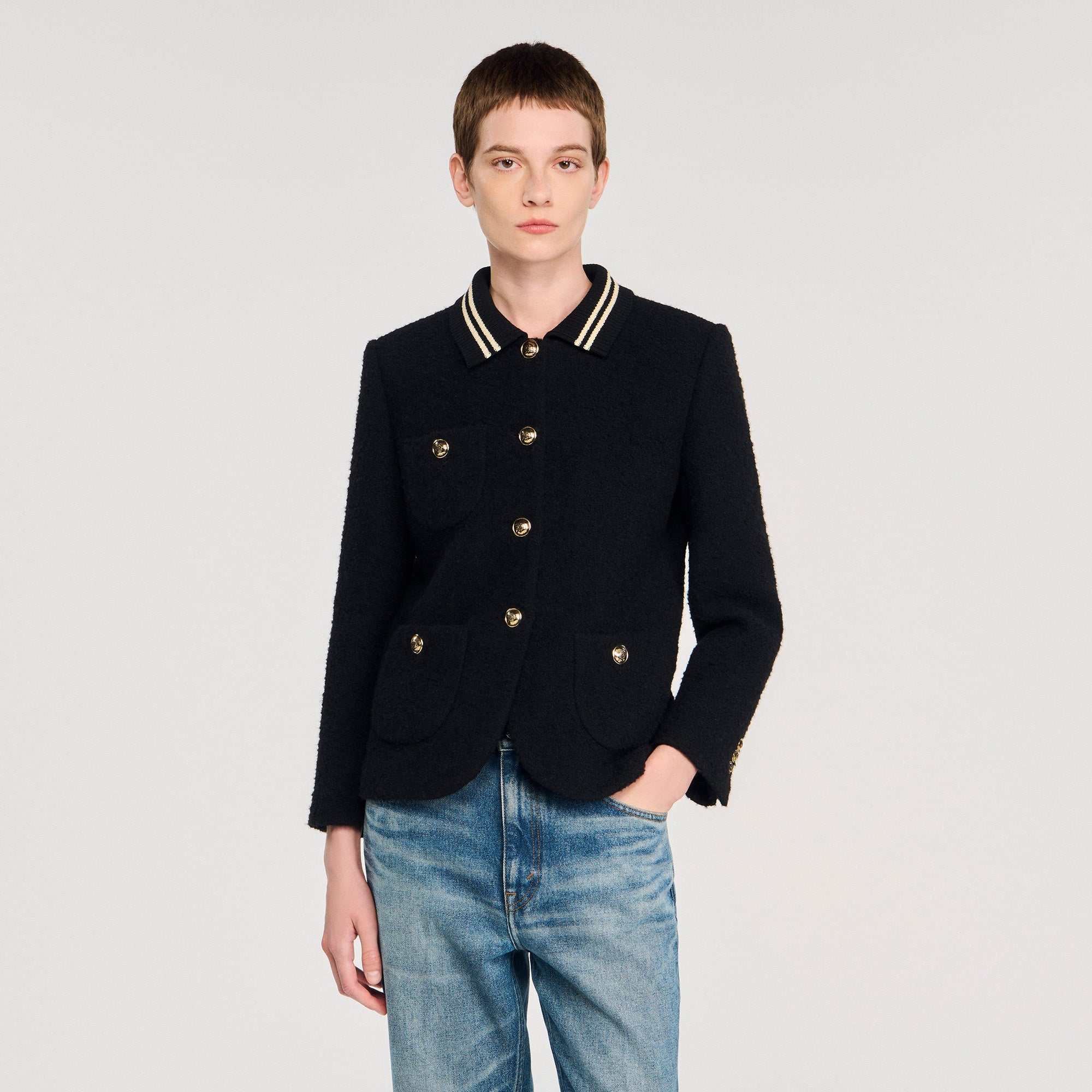 Come Tweed Jacket Black