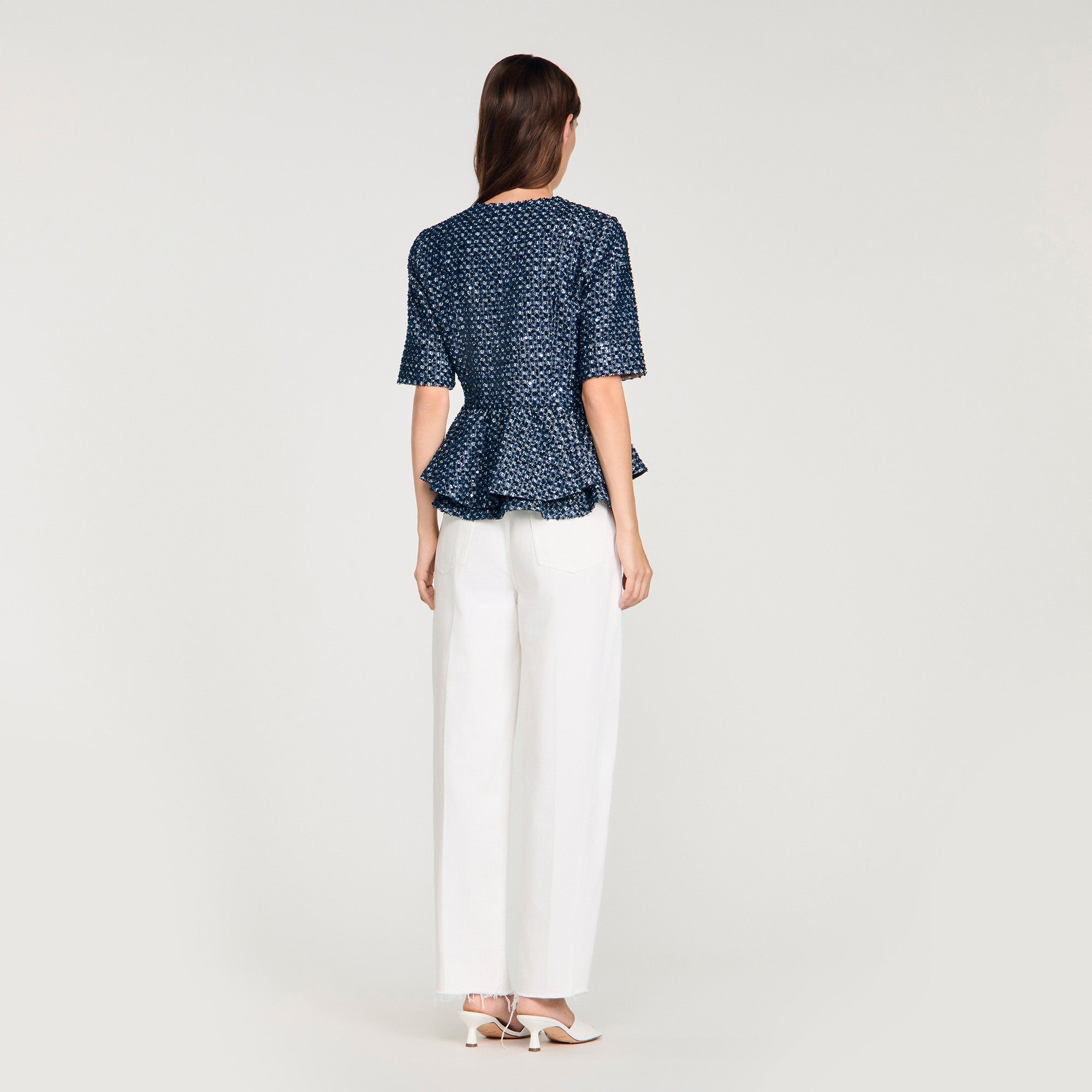 Billie Sequinned Jacket Navy Blue