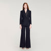 Moncea Tuxedo Jacket With Satin Collar Black