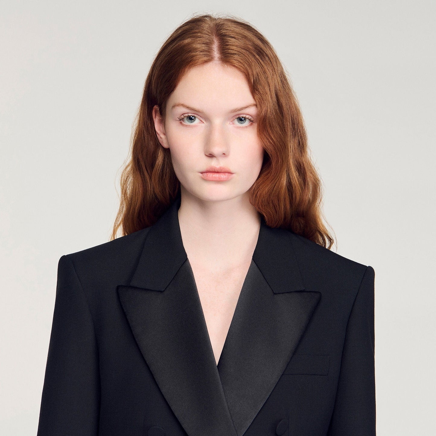 Moncea Tuxedo Jacket With Satin Collar Black