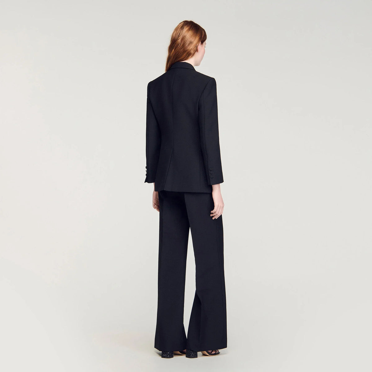 Moncea Tuxedo Jacket With Satin Collar Black