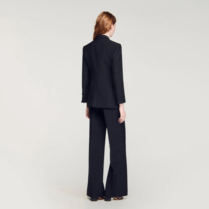 Moncea Tuxedo Jacket With Satin Collar Black
