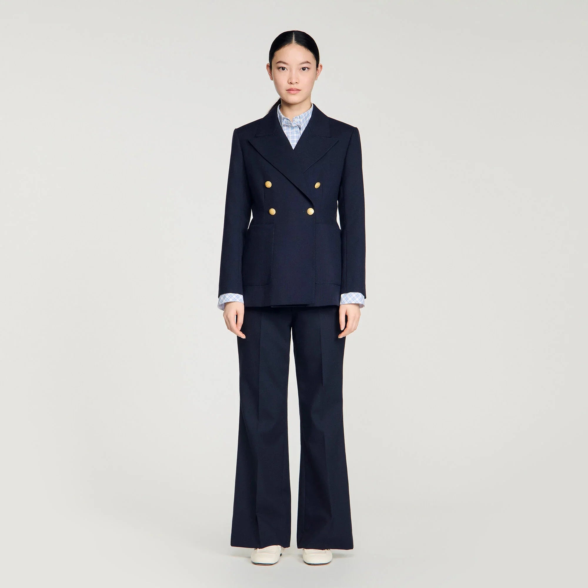 Lesia Slim-Fit Wool Suit Jacket Navy Blue