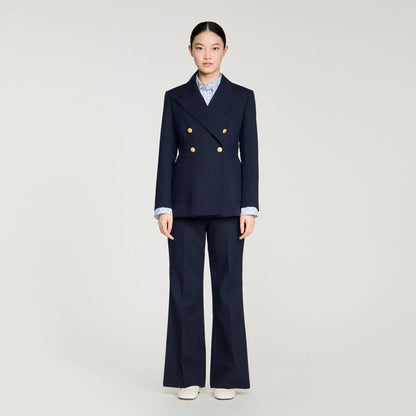 Lesia Slim-Fit Wool Suit Jacket Navy Blue