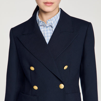 Lesia Slim-Fit Wool Suit Jacket Navy Blue