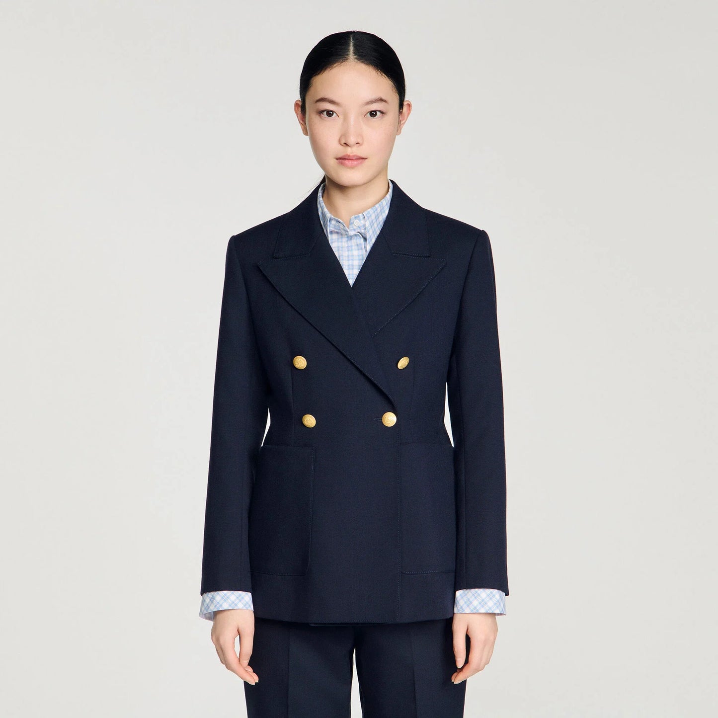 Lesia Slim-Fit Wool Suit Jacket Navy Blue