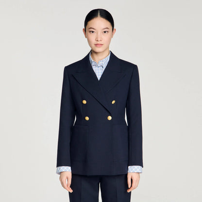 Lesia Slim-Fit Wool Suit Jacket Navy Blue