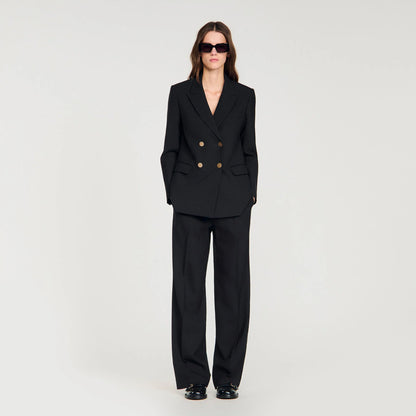 Thelma Wool Slim-Fit Suit Jacket Black