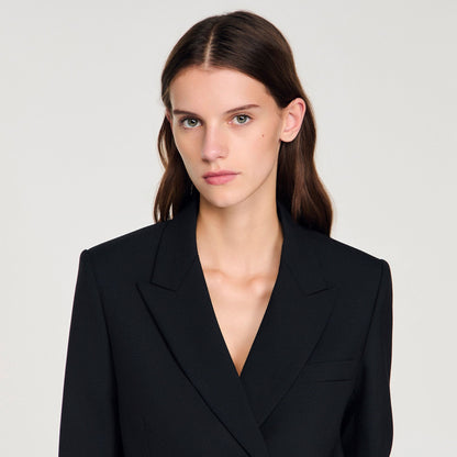 Thelma Wool Slim-Fit Suit Jacket Black