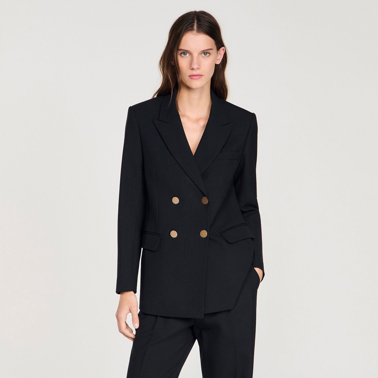 Thelma Wool Slim-Fit Suit Jacket Black