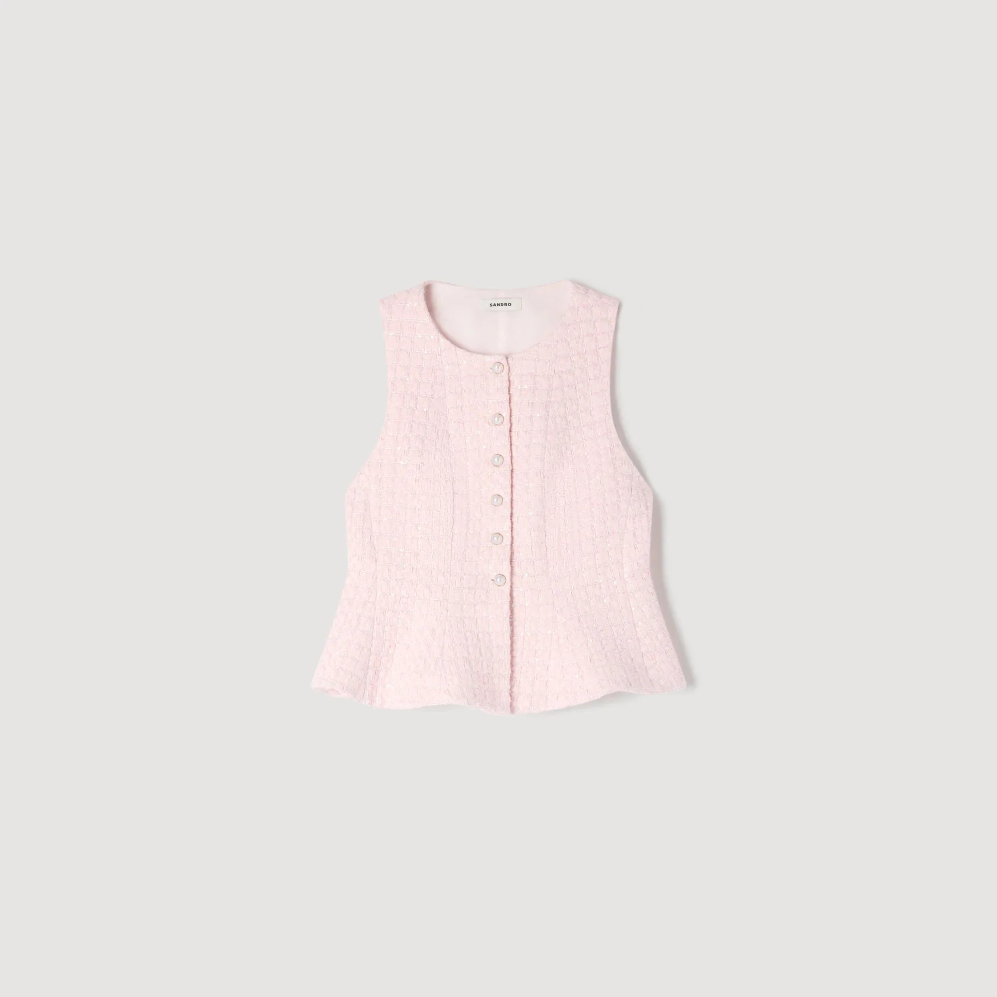 Demie Beaded Check Tweed Jacket Pink