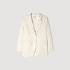 Birkin Striped Tailored Jacket Ecru / Silver