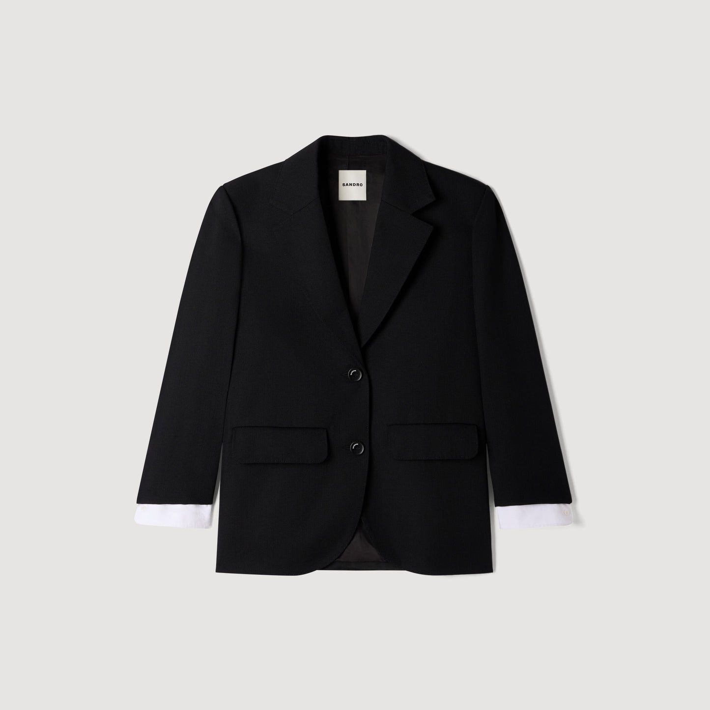 Basilencia Mixed-Material Satin Jacket Black