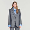 Mireille Checked Wool Jacket Dark Grey