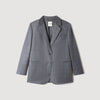 Mireille Checked Wool Jacket Dark Grey