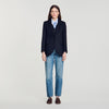 Arancella Striped Suit Jacket Navy Blue