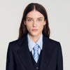 Arancella Striped Suit Jacket Navy Blue