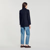Arancella Striped Suit Jacket Navy Blue