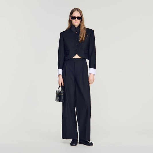 Portivana Short jacket with standing collar Black