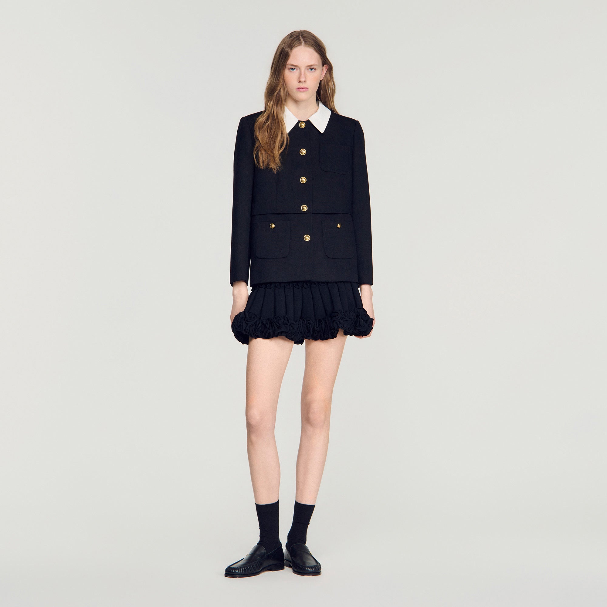 Rosmarina Jacket With Contrast Collar Black