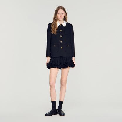 Rosmarina Jacket With Contrast Collar Black