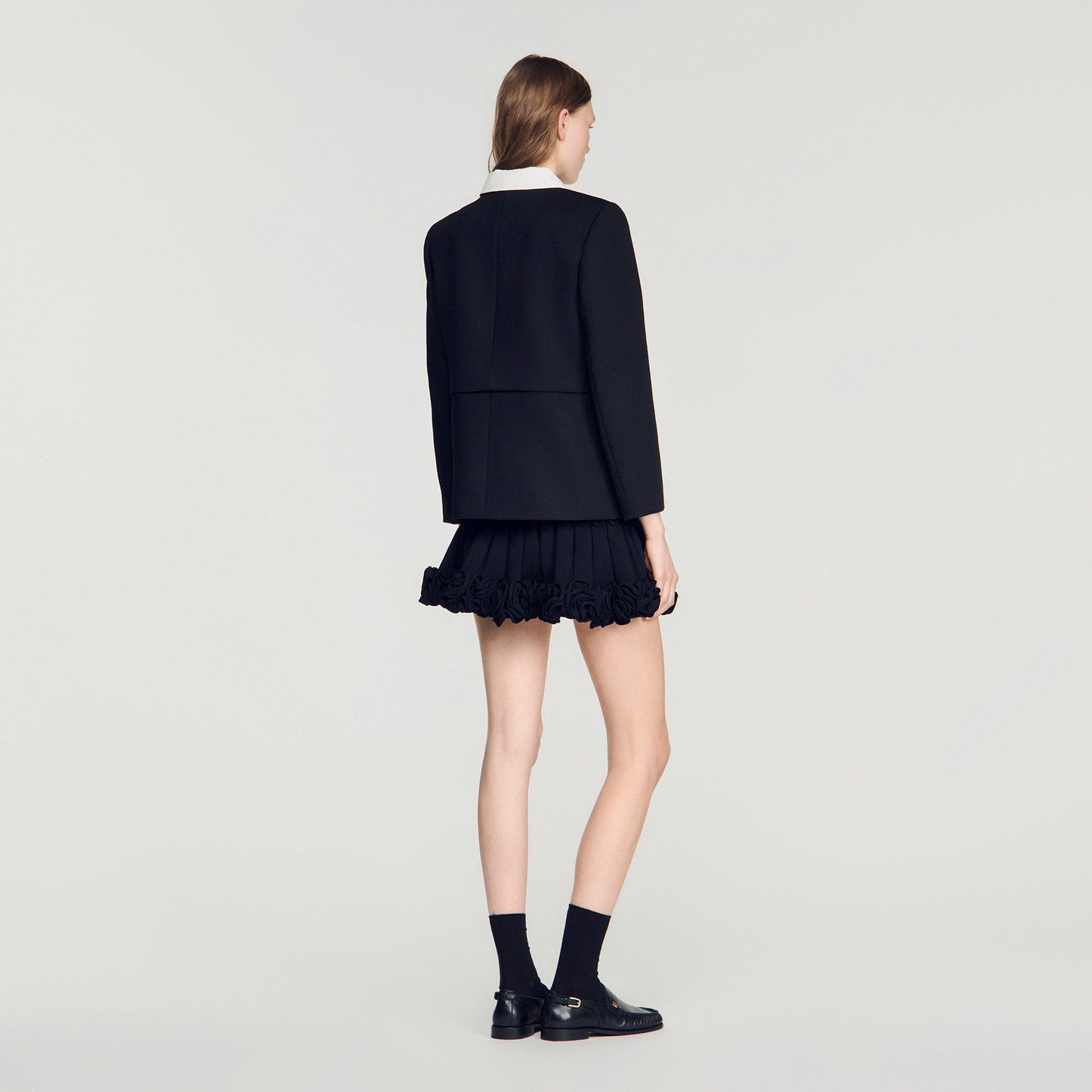 Rosmarina Jacket With Contrast Collar Black