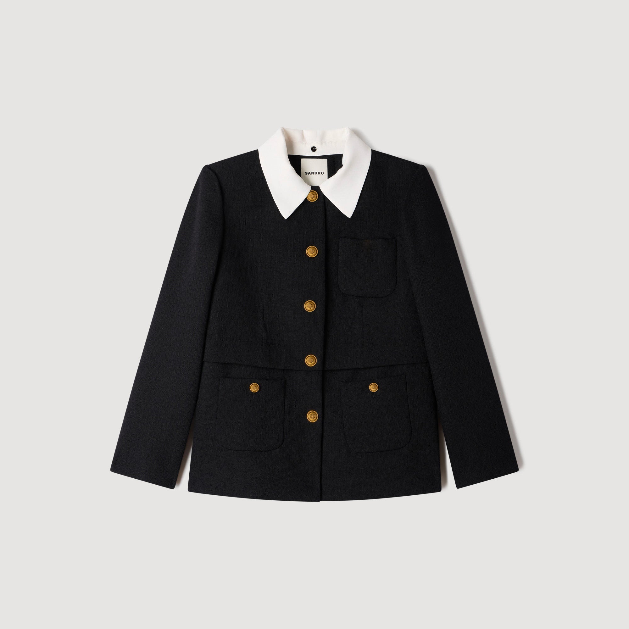Rosmarina Jacket With Contrast Collar Black