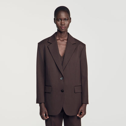 Amanda Striped suit jacket Marron / Bleu