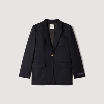 Victoire Wool Suit Jacket Navy Blue