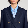 Flore Rhinestone wool suit jacket Navy Blue
