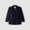 Flore Rhinestone wool suit jacket Navy Blue