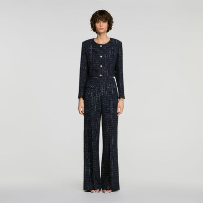 Ophelie Decorative tweed jacket Blue