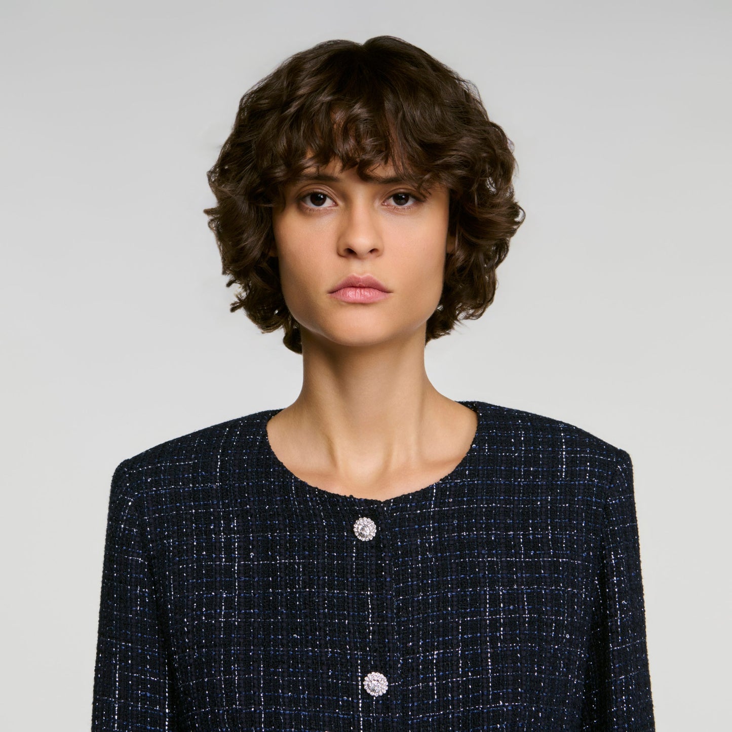 Ophelie Decorative tweed jacket Blue