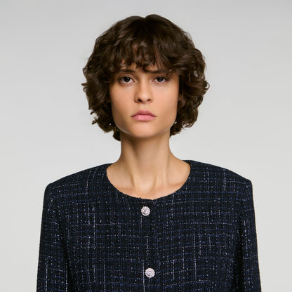 Ophelie Decorative tweed jacket Blue