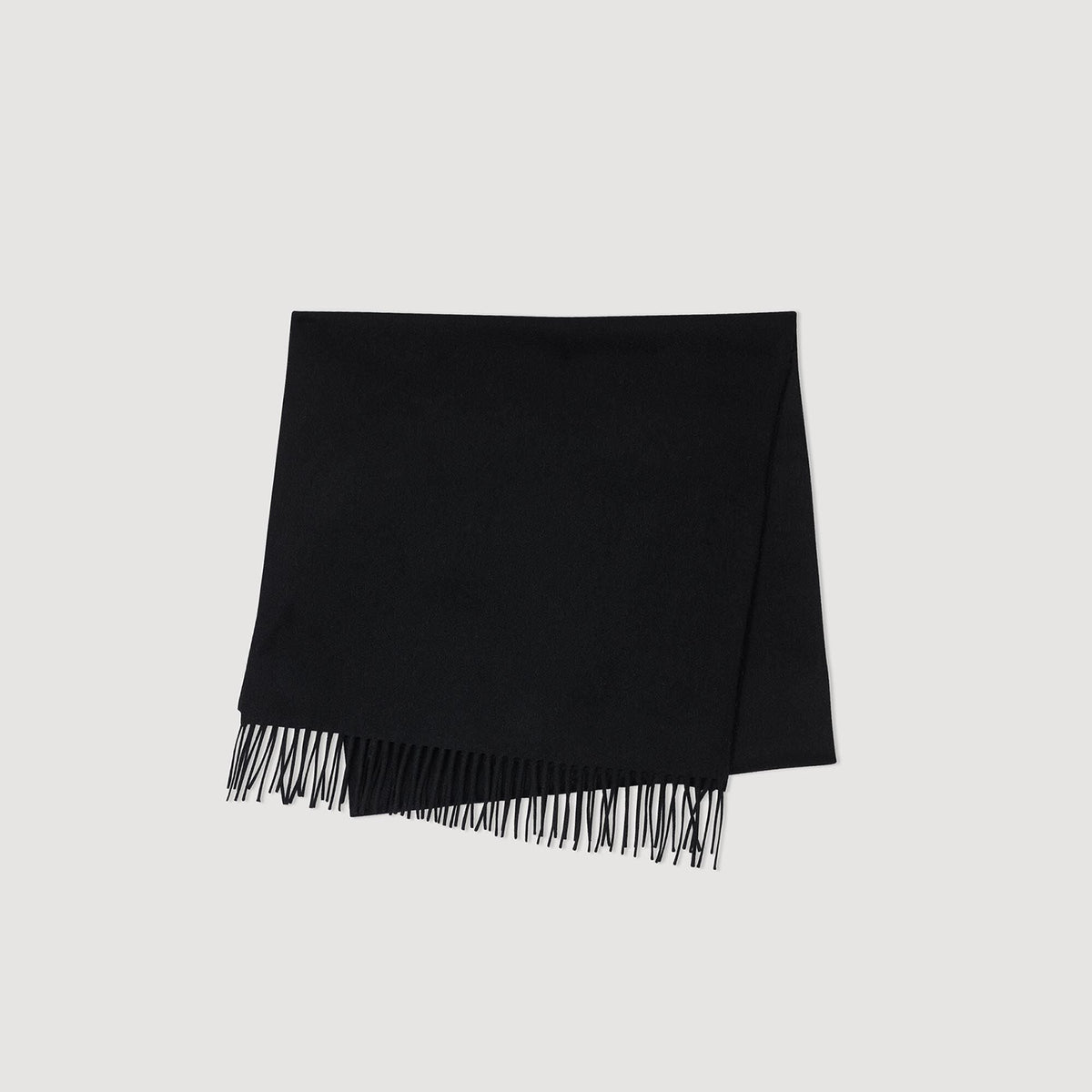 New Solid Scarf Wool And Cashmere Scarf Black