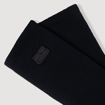 Double-S- Sock Embroidered Socks Black