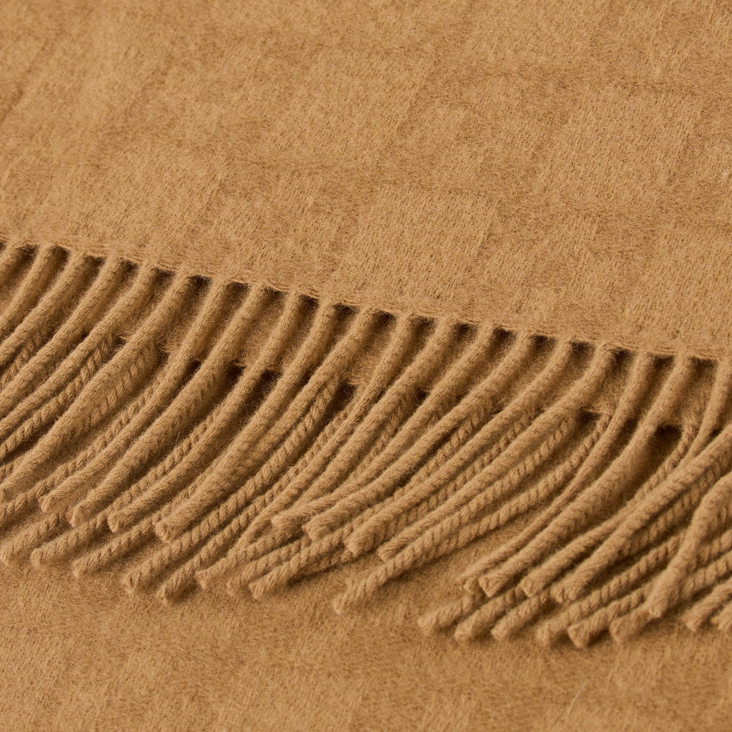 Square Cross Scarf Wool Scarf Camel