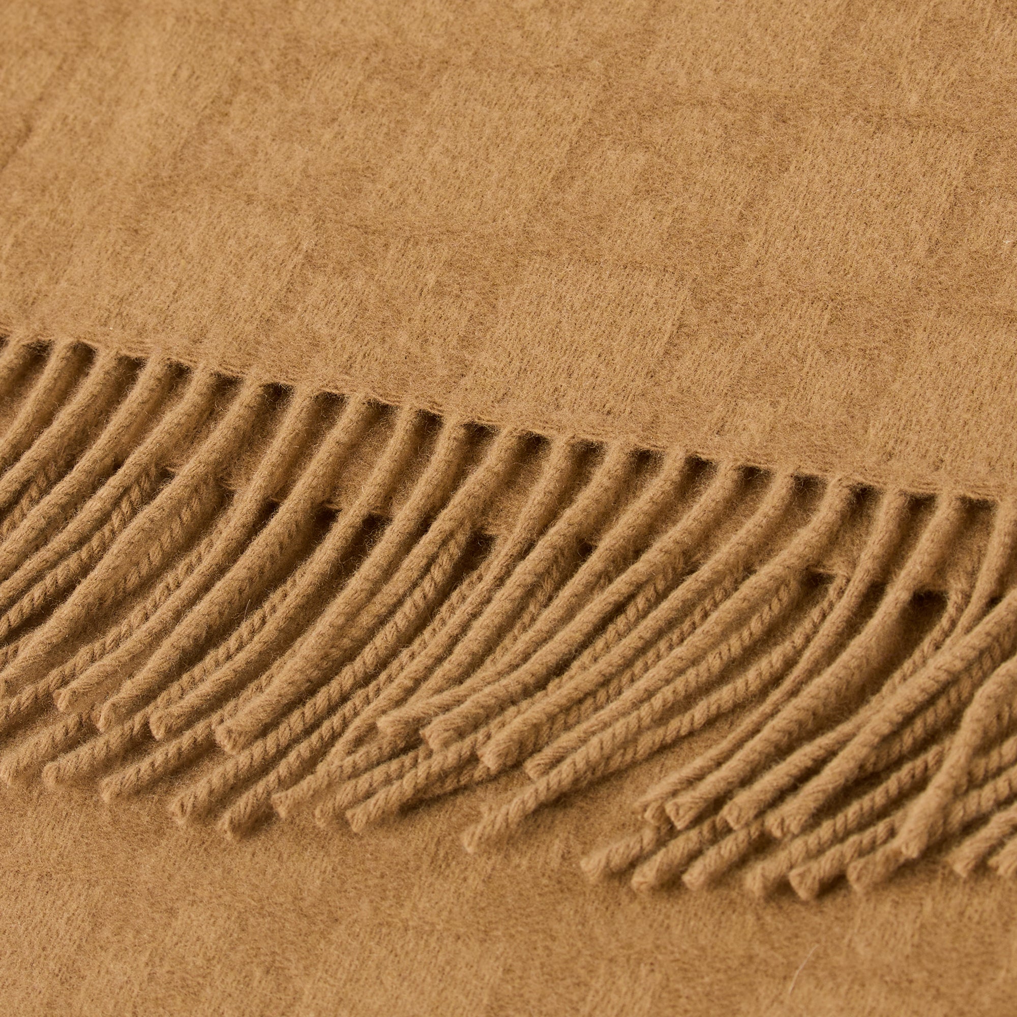 Square Cross Scarf Wool Scarf Camel